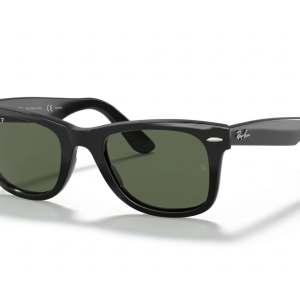 Lunettes de Soleil Wayfarer Classic – Noir Brillant & Verres Verts Polarisés